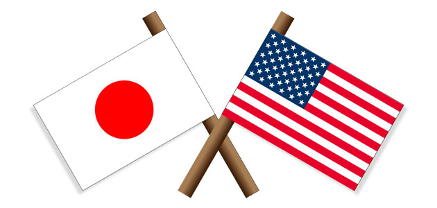 日本とアメリカの国旗